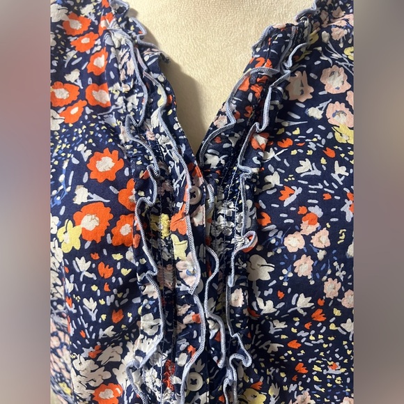Talbots Navy Floral Print Blouse - Picture 8 of 8